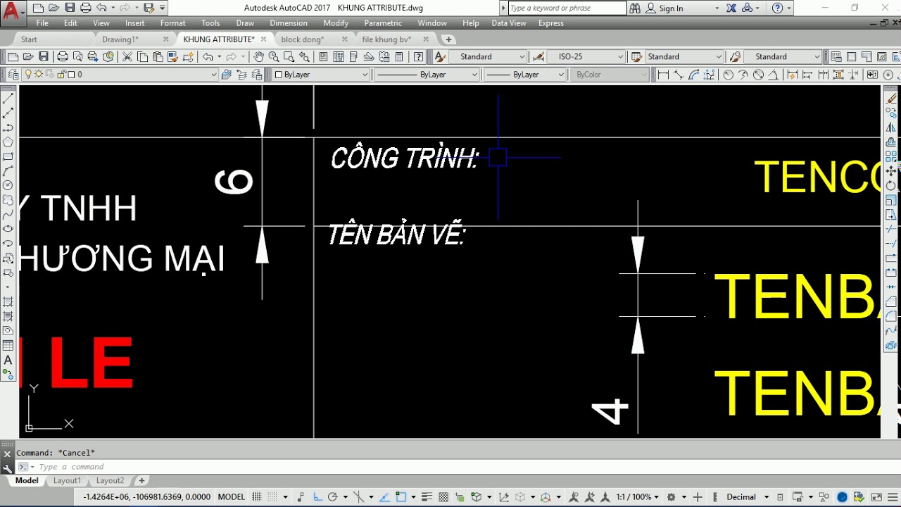 Áp Dụng Block Động Tạo Khung Tên Bản Vẽ Trong Autocad Rất Tiện Lợi - Youtube