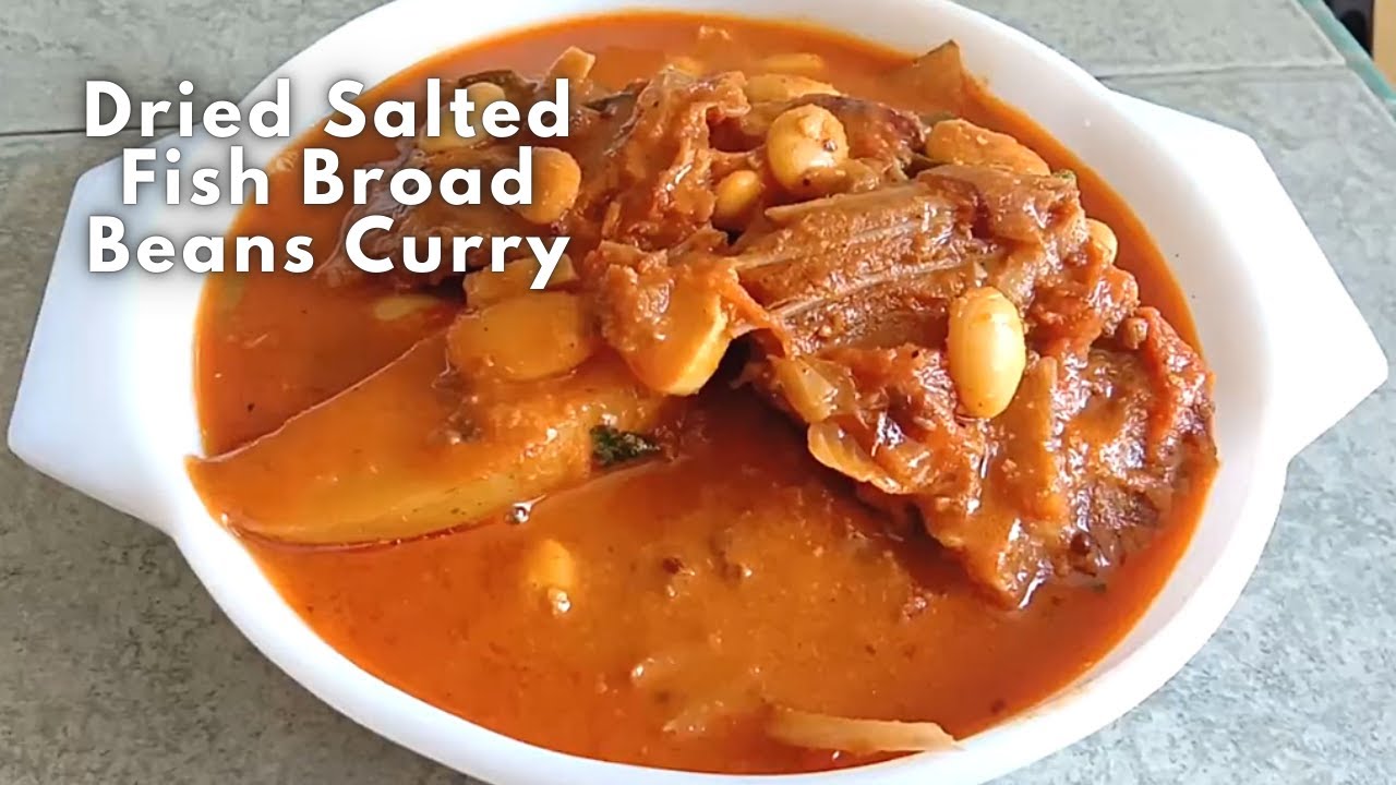 மொச்சைக் கொட்டை கருவாட்டு குழம்பு Dried Salted Fish Broad Beans Curry