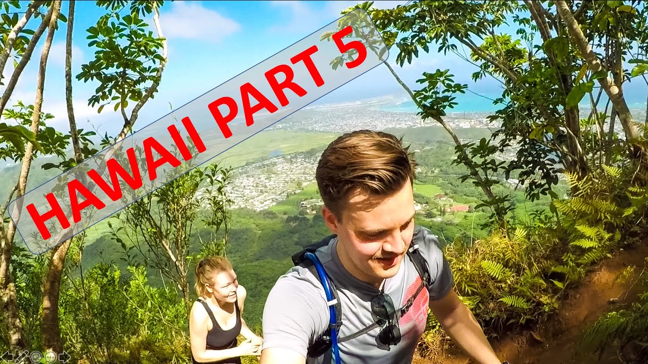 Hiking Olomana Ridge Trail, Climbing Up Stairs in Waikiki Hawaii Part