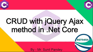 CRUD with jQuery Ajax Method in .NET Core || CRUD Operation with jQuery Ajax  || #biharideveloper