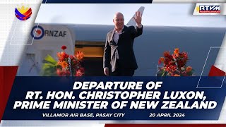 Departure of Rt. Hon. Christopher Luxon, Prime Minister of New Zealand 4/20/2024