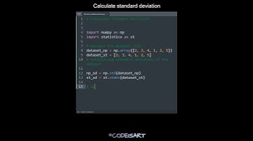 Calculate standard deviation in Python | Python Examples | Python Coding Tutorial | Python Interview