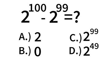 A Wonderful Math Problem With Exponents 2^100 -2^99 . @rashel1