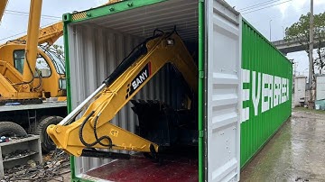 Stuffing Container Export Excavator SANY SY75C from China to Indonesia #shorts