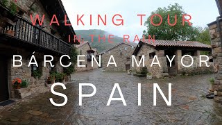 Medieval village walk in the rain | Bárcena Mayor  SPAIN (Slow 4K)