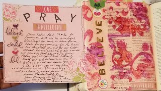 Bible Journal Page - Luke 1:45/Monoprinting Technique