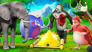 Zombie Gorilla Rampage: Farm Animal Horror Diorama! Monkey Elephant Cow Cat Cartoons 2024