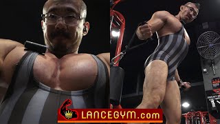 Huge Pumped Pecs Training Regime Of The Bodybuilder (Pumping Muscle in the Gym Vol. 11 Preview)