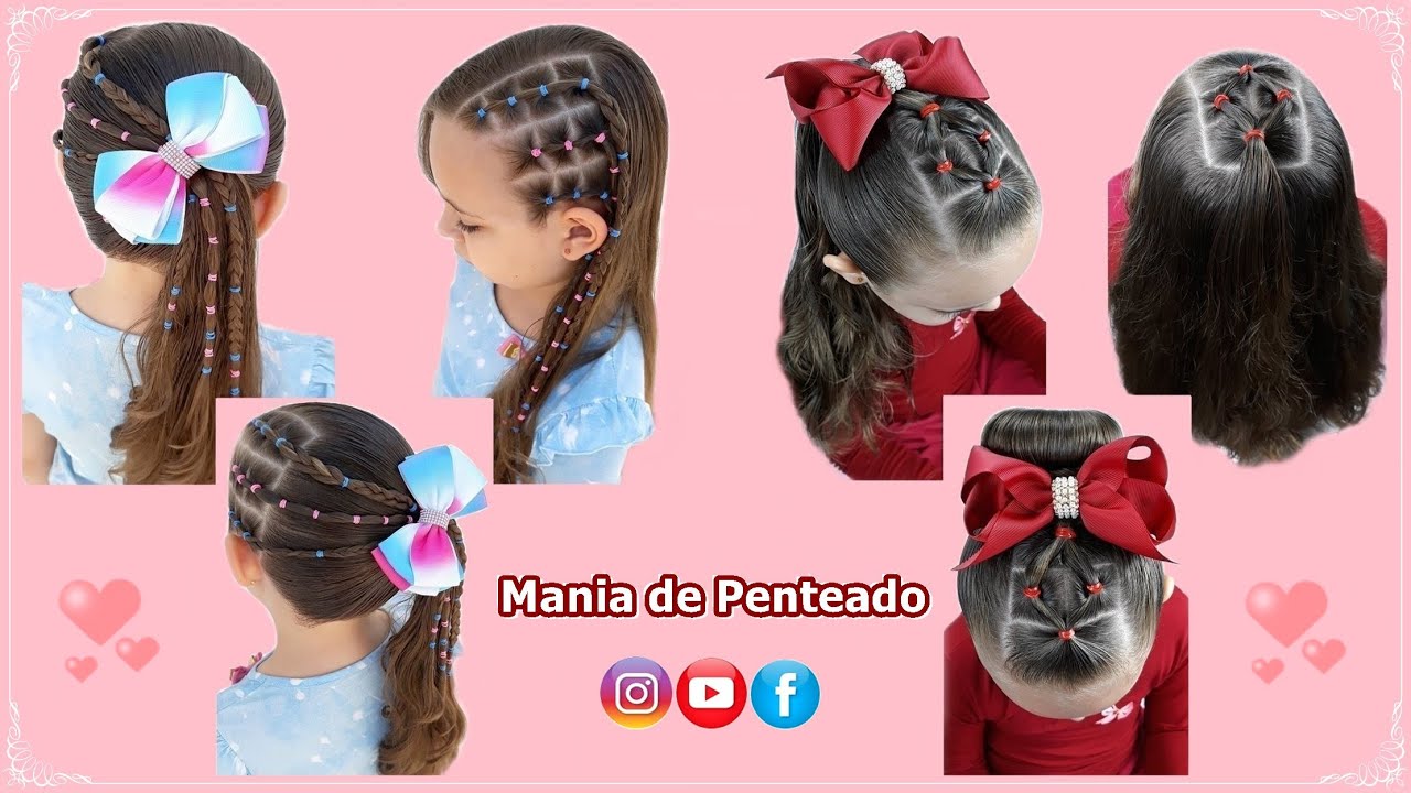 Penteado infantil  Girl hair dos, Kids hairstyles, Long hair styles