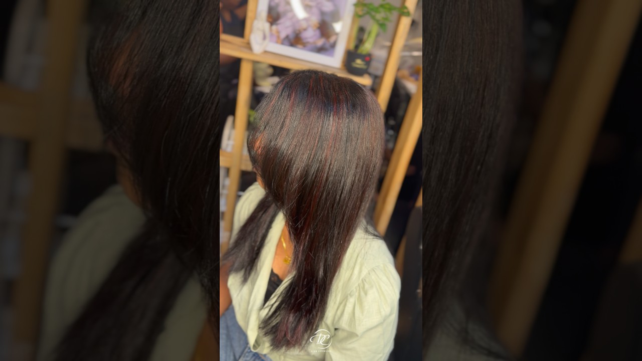 Turn heads with rich red wine hair 🍷✨Done at Glam Extension Sri Lanka Batticaloa