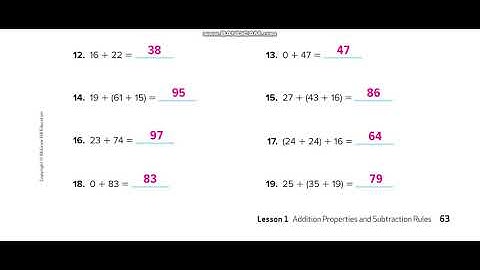 Grade 4 Chapter 2 Lesson 1 Addition Properties and Subtraction Rules (Part 2)