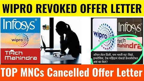 Wipro Infosys Tech Mahindra Revoke Offer Letter | Wipro Onboarding Update