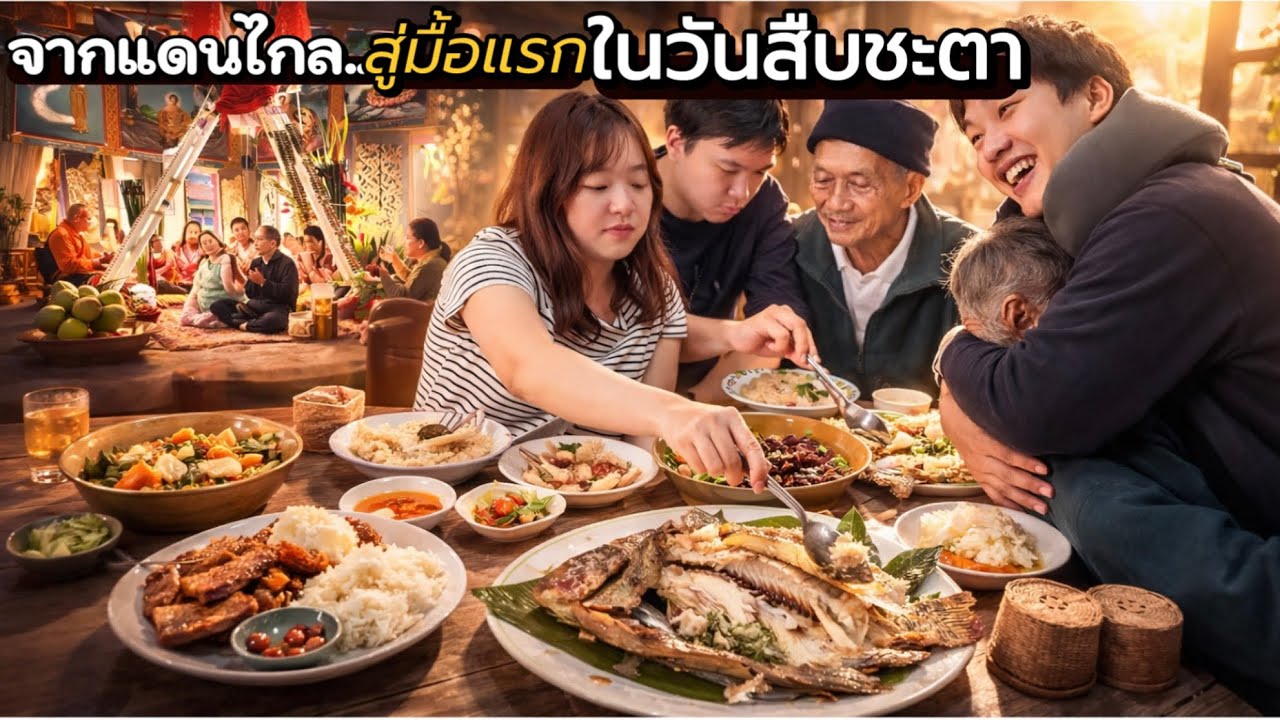 วันทำพิธีสืบชะตา(ประเพณีล้านนา)ให้คุณตา มีหลานๆได้กลับมากอดและทานมื้อแรกด้วยกัน ประทับใจที่สุด❤️