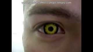 Most Crazy YEllow Light Halloween Contact Lenses Special Effect