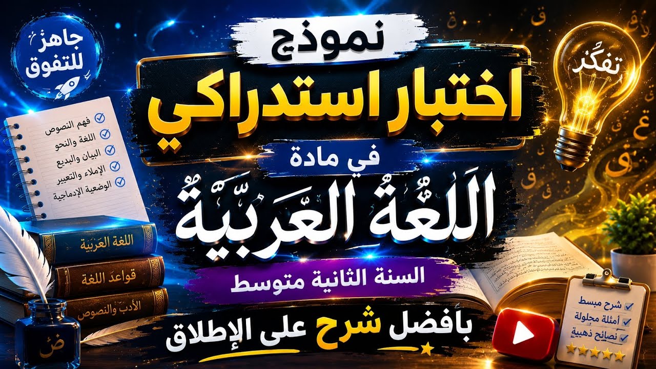 نموذج اختبار استدراكي في مادة اللغة العربية السنة الثانية متوسط