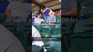 We Just Want to Catch the Ball… Kids Get to Keep It❤️⚾️#mlb #baseball #heartwarming #sports #usa