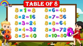 Table of 8 | Learn Multiplication Table of 8 | 8 ki Table | 8 ka pahada | Maths Table