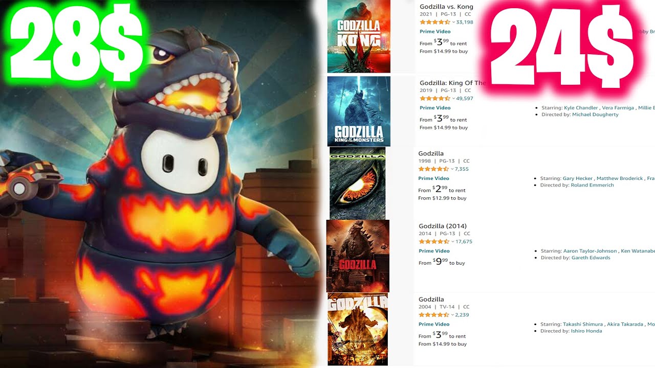 Fall Guys Godzilla Skins Cost More then 5 Godzilla Movies 🤣