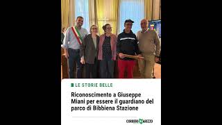 Riconoscimento a Giuseppe Miani per essere il guardiano del parco di Bibbiena Stazione