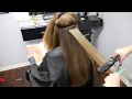 ASMR Hairstyling (Straightening Long Beautiful Hair) frizzy to straight