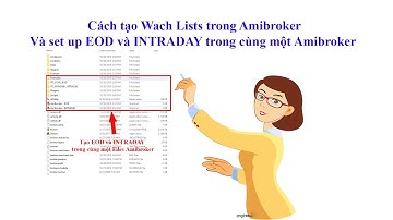 Thủ thuật tạo Watch Lists và cài đặt database EOD, INTRADAY trong cùng một files Amibroker