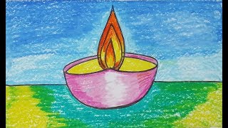 Diwali Diya drawing | Spread the light | easy Diya drawing for kids & beginners Drawing Step By Step