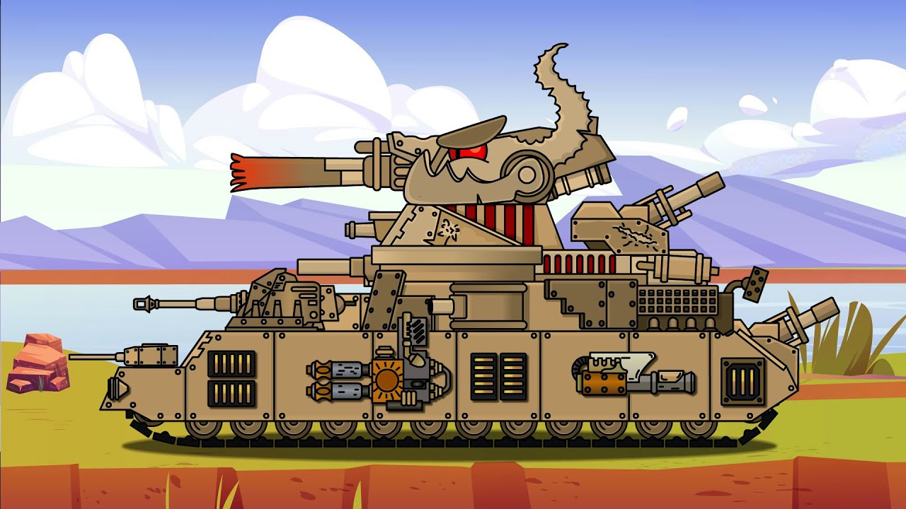 Как нарисовать гибридный танк | Монстр Левиафана | Cartoon Tank Home