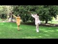 yang shi tai chi fan 36 - Master Liu Deming and his disciple Lele wang