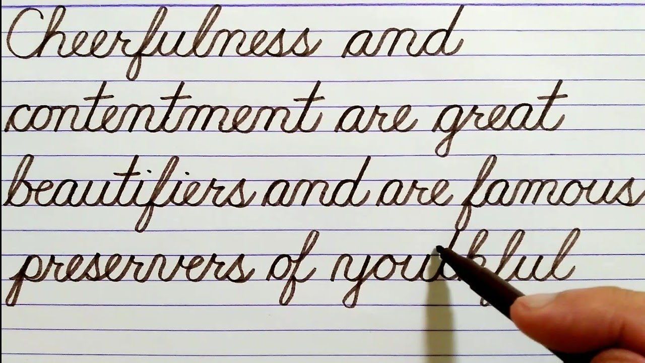 Cursive Youtube Cheerfulness And Contentment | English Cursive Handwriting | Learn How ...