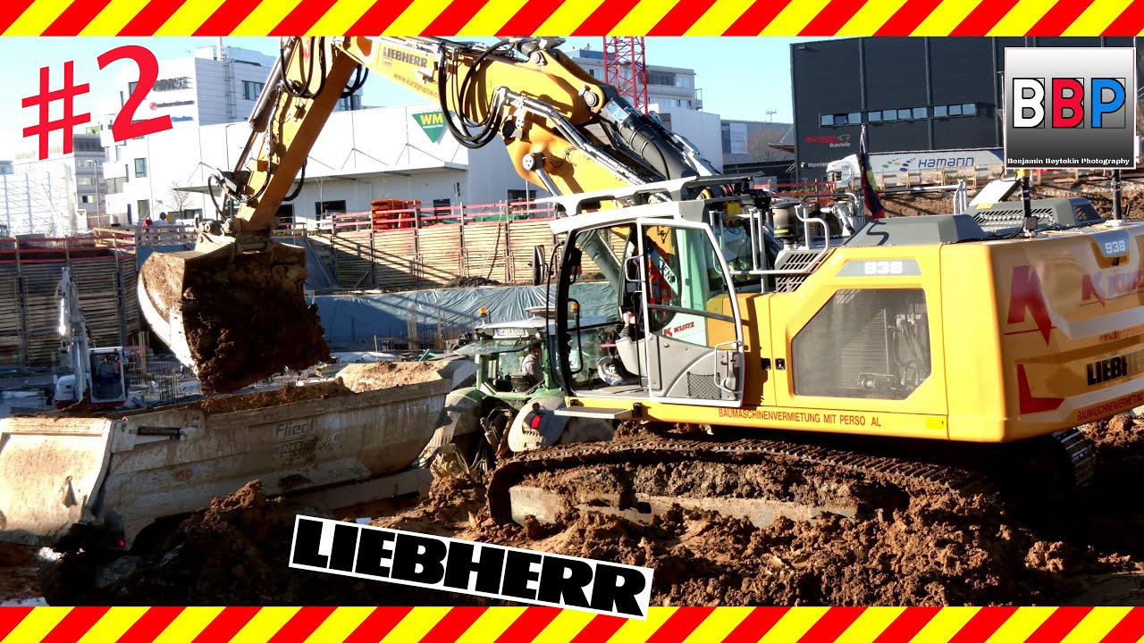 💛Liebherr R 938 VA & Fendt 828 Vario💛, Baugrubenaushub, Filderstadt, 09.02.2022. #2