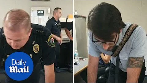 Emotional moment son surprises dad on his final radio call as a police officer