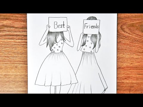 BFF DRAWİNG / Karakalem Arkadaş Çizimi / Best Friends