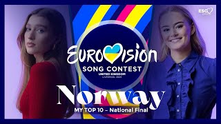 MY TOP 10 • Melodi Grand Prix 2023 🇳🇴 • Eurovision Song Contest 2023