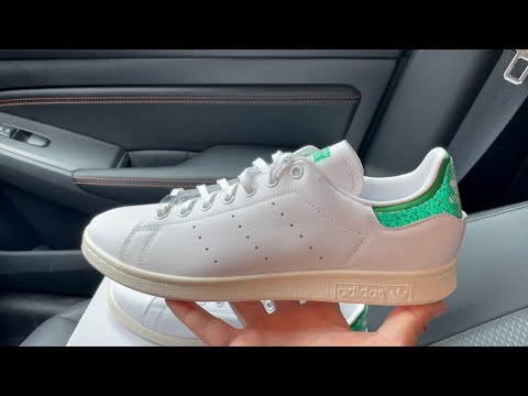 hel Kinderdag Post impressionisme Adidas Stan Smith Swarovski White Green shoes - YouTube