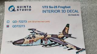 Quinta Studio 3D Interior Decals for Zvezda Su-25 (1:72) | Unboxing & Review