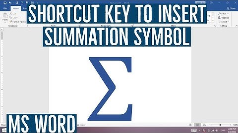 Shortcut Key to Insert Summation Symbol in MS Word | Keyboard Shortcut to Type Summation in MS Word