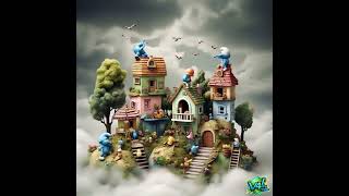 Smurf Cloud Village In The Rain.
