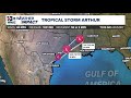 PTC One becomes Tropical Storm Arthur, the first named storm of the 2026 Atlantic hurricane season