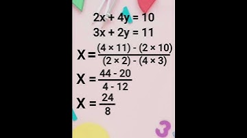 Linear equation in two variable solve in 1 minute #shorts