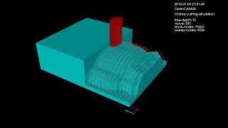 OpenCAMLib octree-based cutting simulation, Tux, depth=10 tree