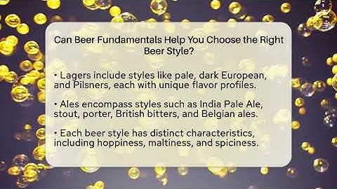 Can Beer Fundamentals Help You Choose the Right Beer Style? | The Pint Guy