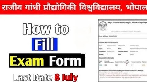 how to fill examination form rgpv 1st semester | How to fill back examination form |Back + main Exam