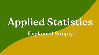 Applied Statistics for Data Analysis: Turning Theory into Insight  #AppliedStatistics #DataScience
