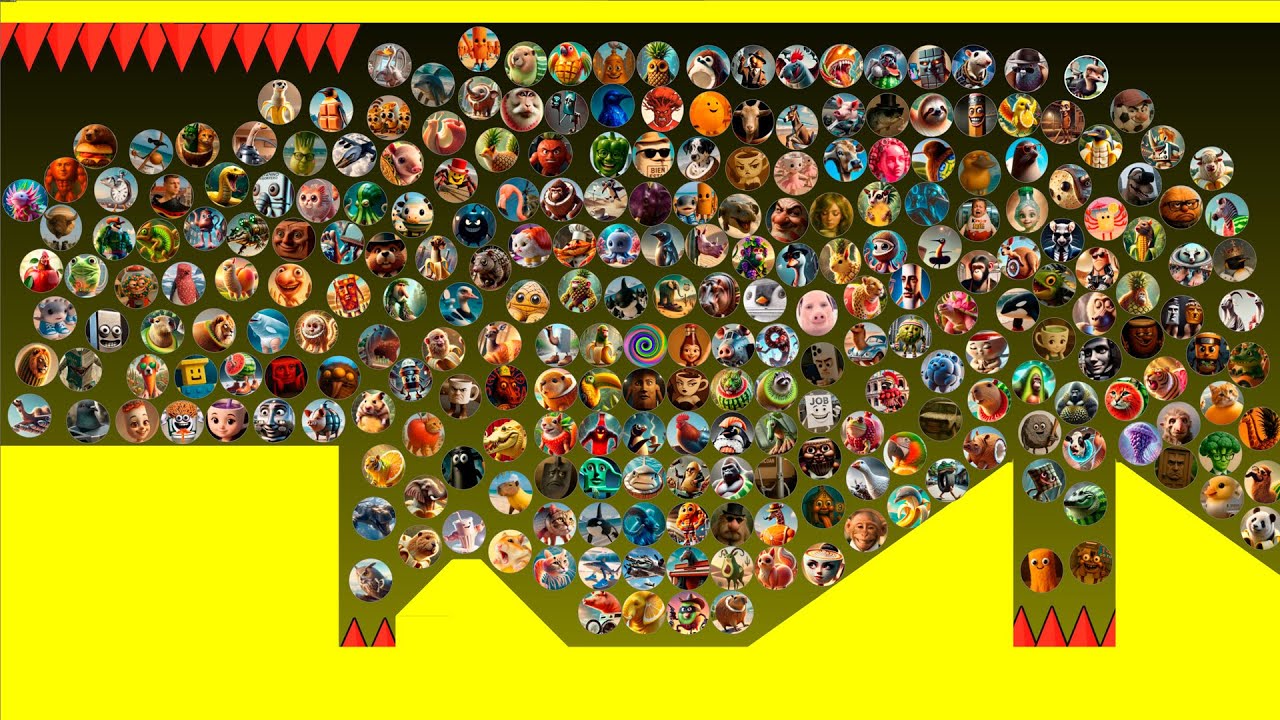 ALL 286 Italian Brainrot Survival Marble Race In Algodoo