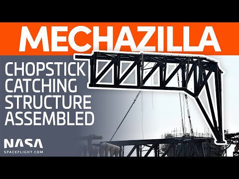 Mechazilla Chopstick Catching Structure Assembled | SpaceX Boca Chica