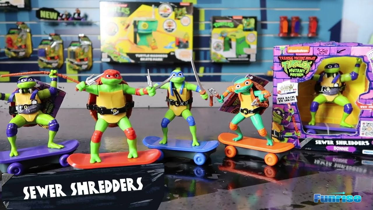 TMNT Mutant Mayhem – Donnie Skate Shredders : Tortue Ninja 13 Cm à Rétrofriction
