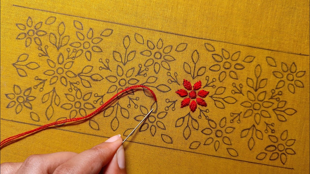 easy hand embroidery design, newest embroidery stitched lines, হাতের ...