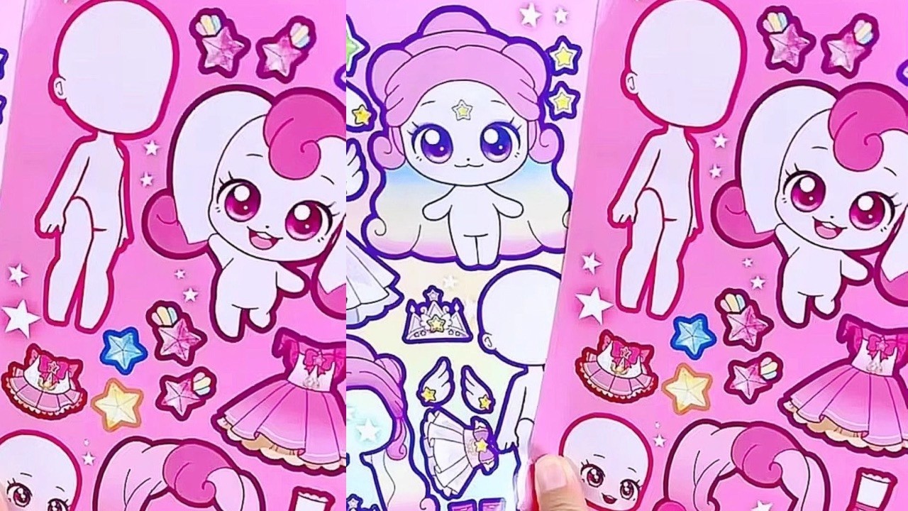 UNBOXING BABY STICKERS |ASMR Costume Changer Stickers #sticker #asmr #dress #dressup #diy #toys