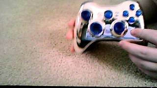 Clear Blue and Chrome Xbox Controller - Aztek Customs