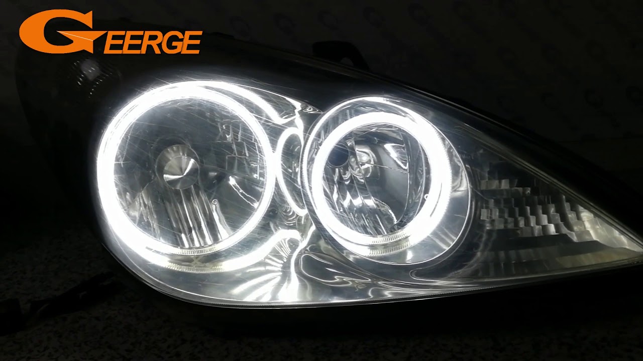 For Lexus ES300 ES330 2002 2003 2004 headlight Excellent CCFL Angel Eyes kit Halo Rings - YouTube